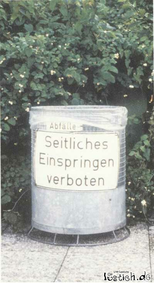 Seitliches Einspringen verboten Seitliches Einspringen verboten